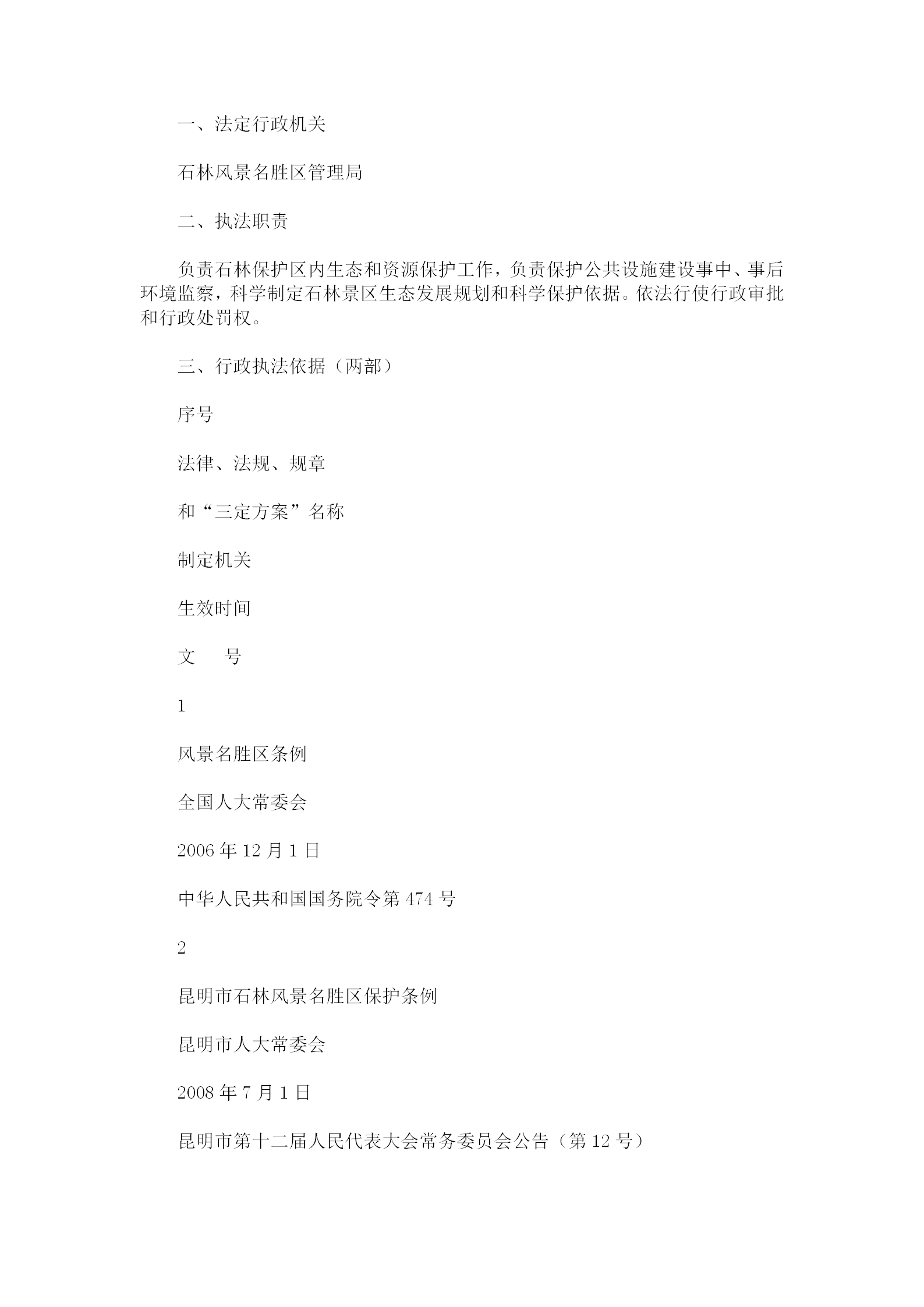 名勝區(qū)管理局行政執(zhí)法規(guī)定word模板