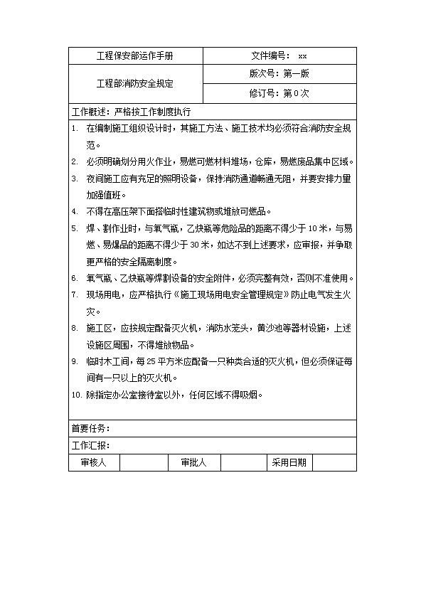 工程部消防安全規(guī)定word模板