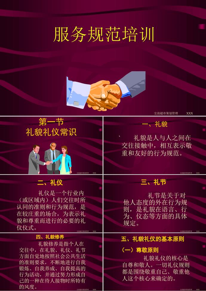 服務(wù)規(guī)范培訓(xùn)教材PPT模板