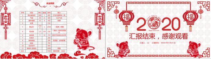 中國風剪紙創(chuàng)意元旦活動策劃PPT模板-3