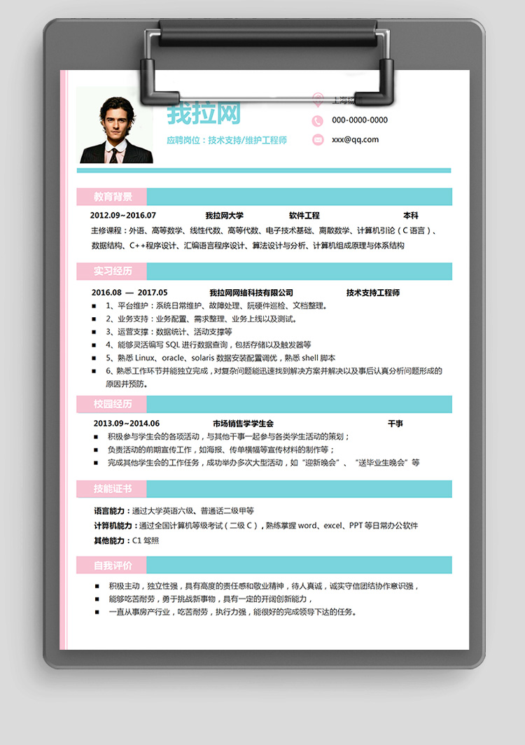 C++程序設(shè)計(jì)技術(shù)負(fù)責(zé)人簡歷模板-1