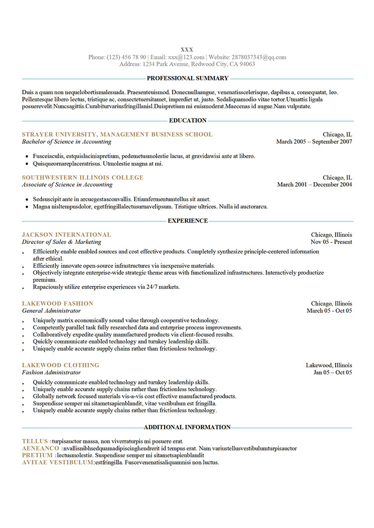 簡約大氣通用英文簡歷-1
