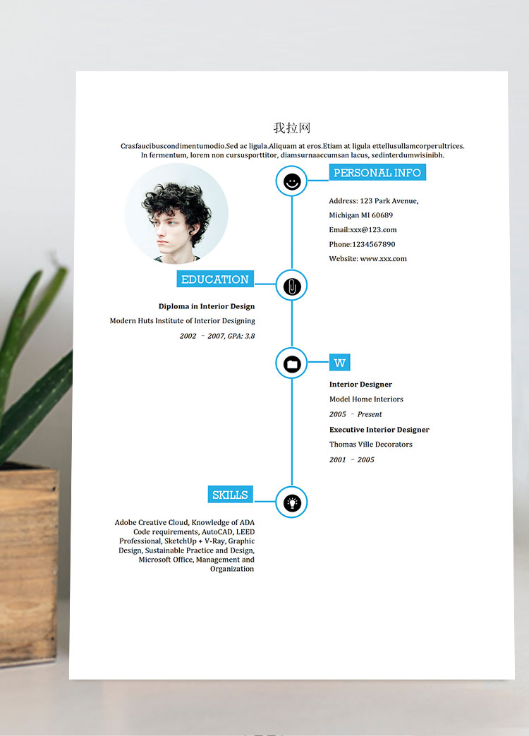 創(chuàng)意時(shí)間軸通用英文簡(jiǎn)歷