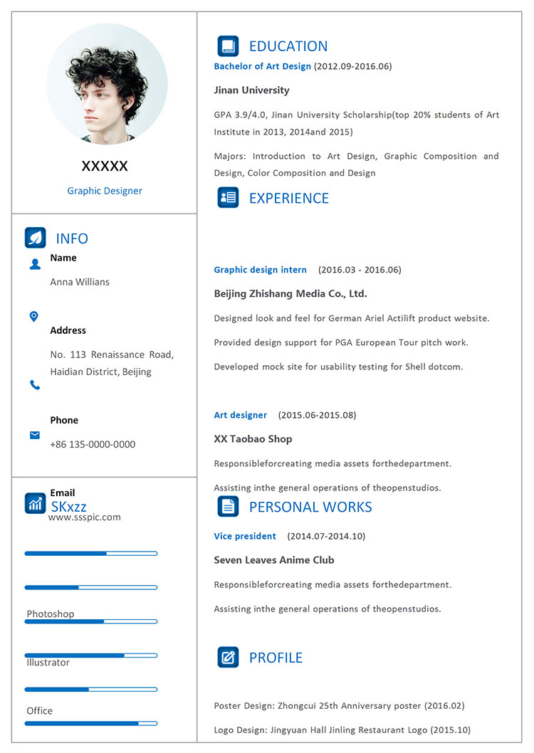 極簡(jiǎn)圓頭像平面設(shè)計(jì)師英文簡(jiǎn)歷-1