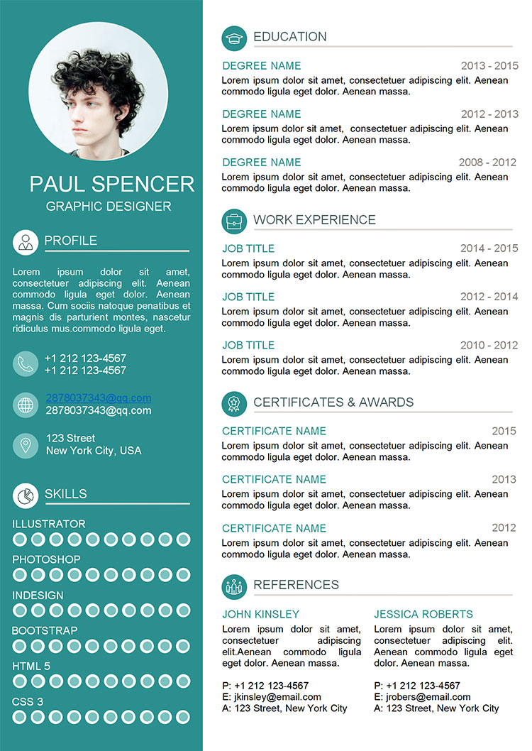 墨綠色個(gè)性通用英文簡(jiǎn)歷-1